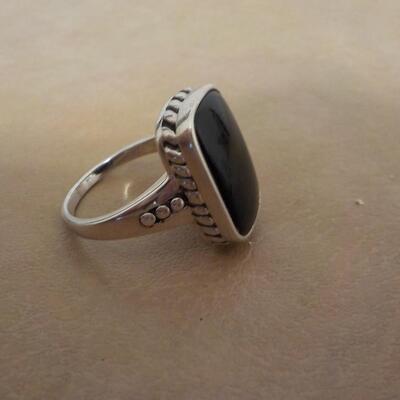 Sterling silver Black onyx hand crafted ring.