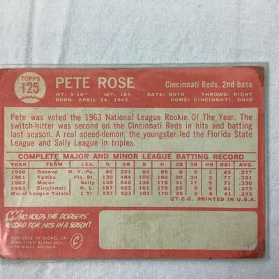 543  1964 Topps Pete Rose Cincinnati Reds #125 Baseball Card