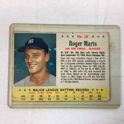 545  1963 Jell-O Roger Maris Yankees #16 Major League Batting Record Card
