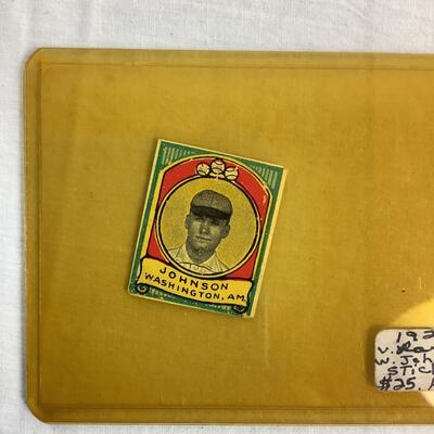 548  Antique Rare 1920 Walter Johnson Sticker/Stamp