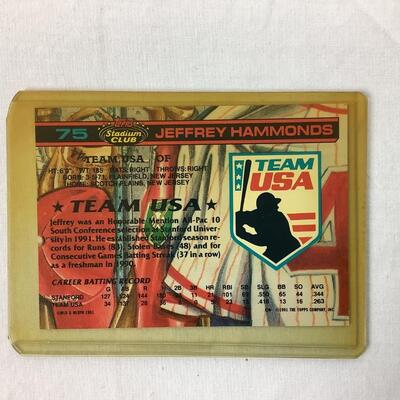 554  1992 Topps Stadium Club Jeffrey Hammonds #75 Team USA Baseball Card