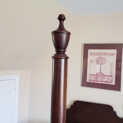 Antique Twin Size  Four Poster Bed