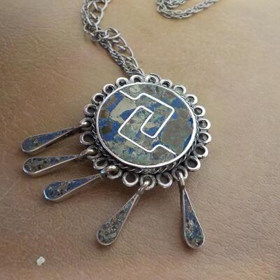 Sterling silver Greece design necklace.