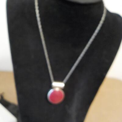 Sterling silver moon style necklace w/ reverse color.