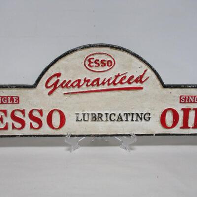 Cast Iron Esso Lubricating Oil Sign