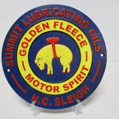 Cast Iron Golden Fleece Motor Spirit Sign