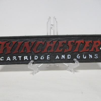 Cast Iron Winchester Cartridge And Guns Sign