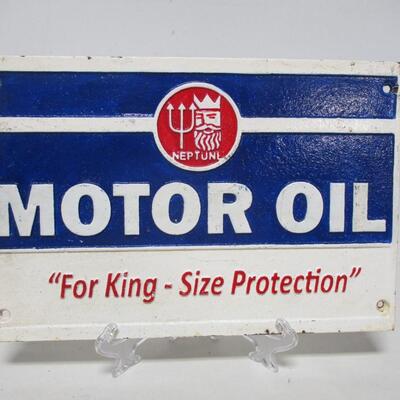 Cast Iron Neptune Motor Oil Sign