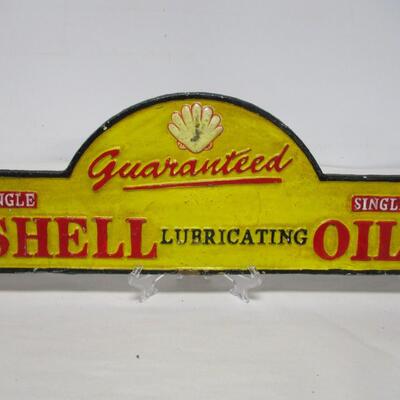 Cast Iron Shell Lubricating Oil Sign