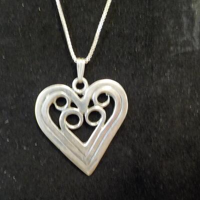Sterling silver heart Necklace.