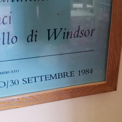 Leonardo Exhibition Poster from Windsor Castle 1984 Wood Frame