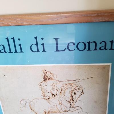 Leonardo Exhibition Poster from Windsor Castle 1984 Wood Frame