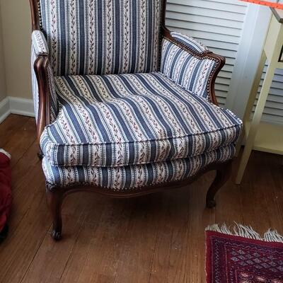 Occasional Chair with stripes, very comfy!