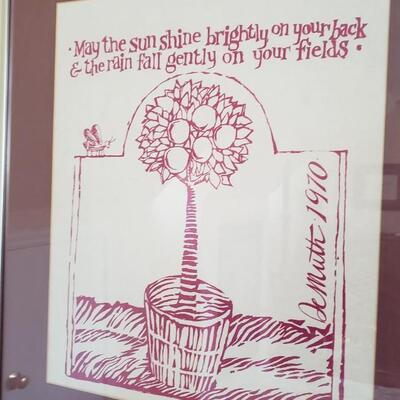 1970s signed print "Roger De Muth" Orange tree
