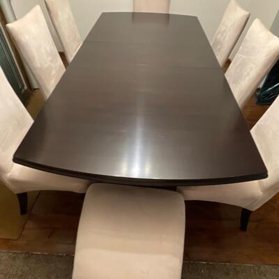 K1-Beautiful Dining Room Table And 8 Microfiber Chairs
