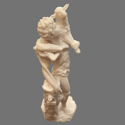 Boy Carrying Lamb Alabaster Figurine