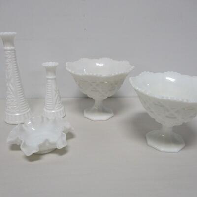 Collection Of Various Milk Glass Dishes