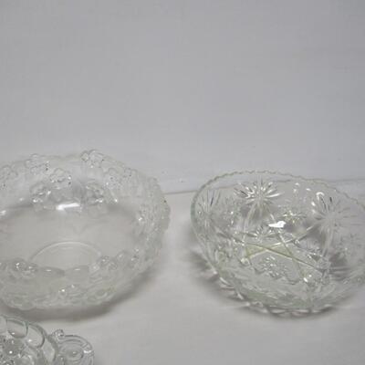 Clear Glass Crystal Serving Items & Candle Sticks