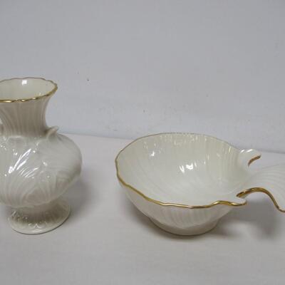 Lenox Of USA & Belleek Sea Shell Creamer & Sugar Pieces