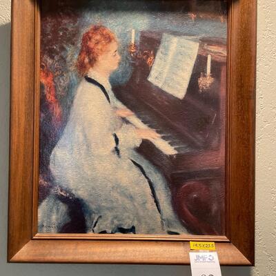 Framed "Woman at the Piano" Print by Renoir