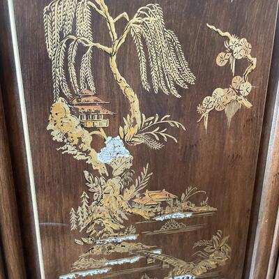 Asian cabinet and wall mirror