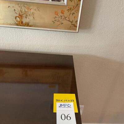 Asian cabinet and wall mirror