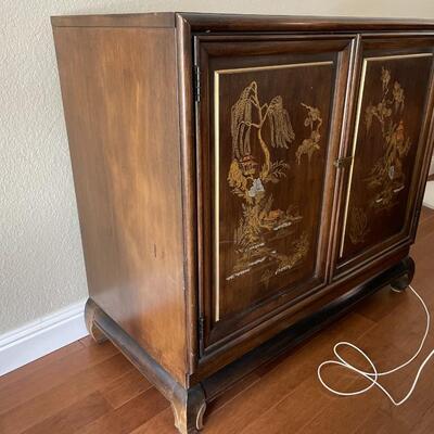 Asian cabinet and wall mirror