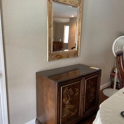 Asian cabinet and wall mirror