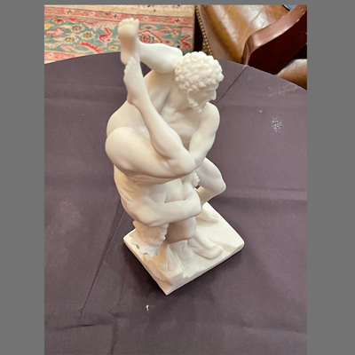 Hercules and Diomedes Alabaster Erotic Sculpture