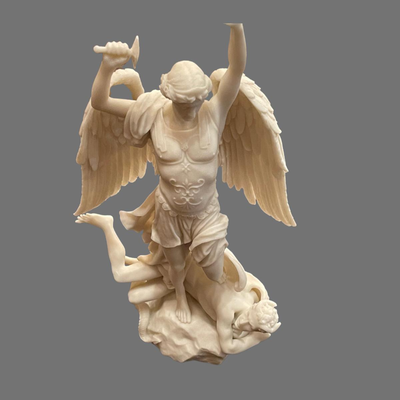 L'Archange Saint Michel Alabaster Statue