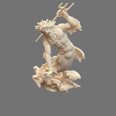 Triton, God of the Sea, Alabaster Sculpture