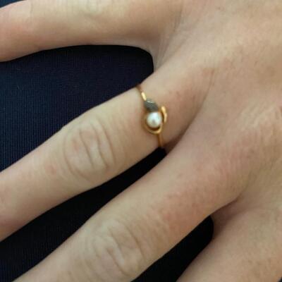 10 K Pearl Ring