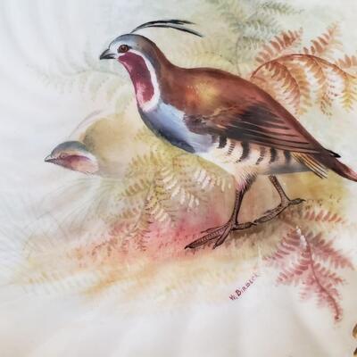 3 8" quail plates painted