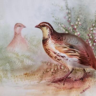 3 8" quail plates painted