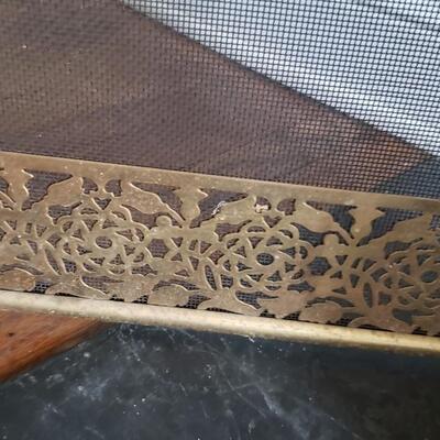 Antique brass fireplace screen 36 in tall