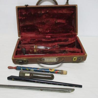 Instrument Holder & Various Vintage Whistle  Instruments