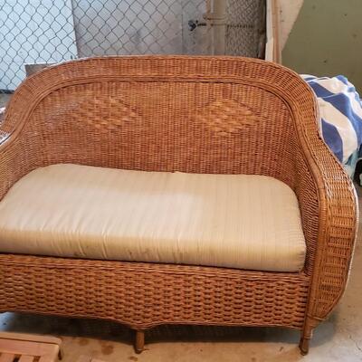 Boho Wicker loveseat 55" Long