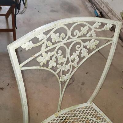 Vintage 1950's Woodard Acron Wrought iron  and glass table, 6 chairs