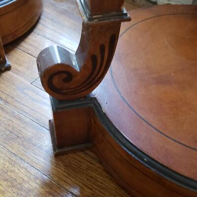 Two antique side tables or plant stands 38" tall