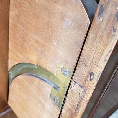 Large antique secretary desk drawers display cabinet 91" tall!