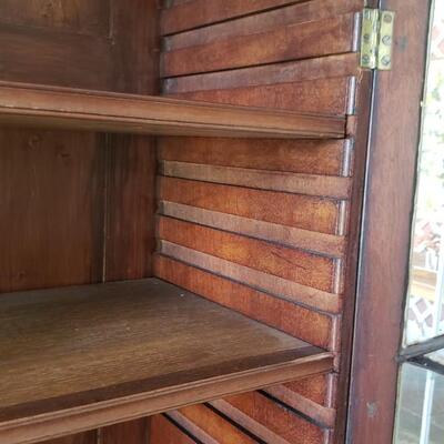 Large antique secretary desk drawers display cabinet 91" tall!