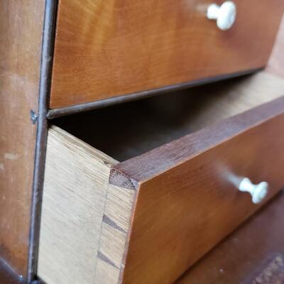 Large antique secretary desk drawers display cabinet 91" tall!