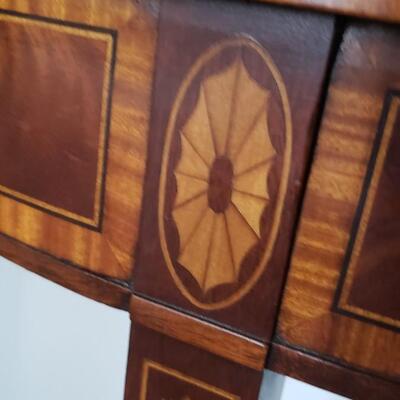 Antique demi-lune in-laid console table