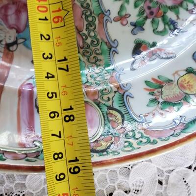 Large Boho oval platter asian theme
