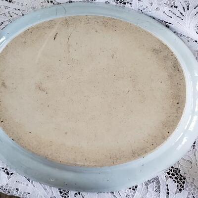 Large Boho oval platter asian theme