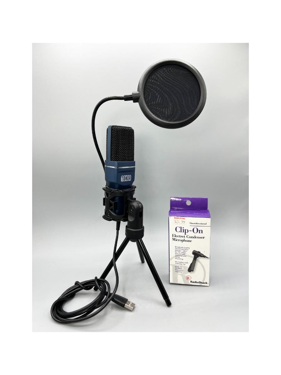 Tonor Condenser Microphone Set Up & Radio Shack Clip On Condenser