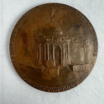 576 Major General George Meade - 1910 Gettysburg Memorial Bronze Medal & Vintage Republican Centennial 1854-1954 Lincoln/Eisenhower Medal...