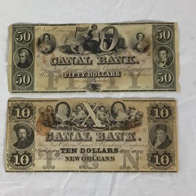 577  Antique New Orleans Canal Bank Broken Bank Notes