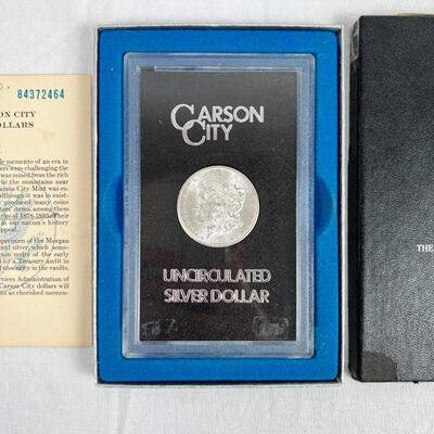580  1884-CC Carson City Morgan Silver Dollar - GSA Uncirculated w/ Box & Stamp