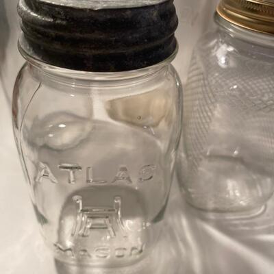 Lot of four Vintage Jars/Glass Bottles 